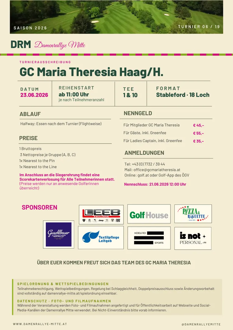 Ausschreibung GC Maria Theresia · 2026