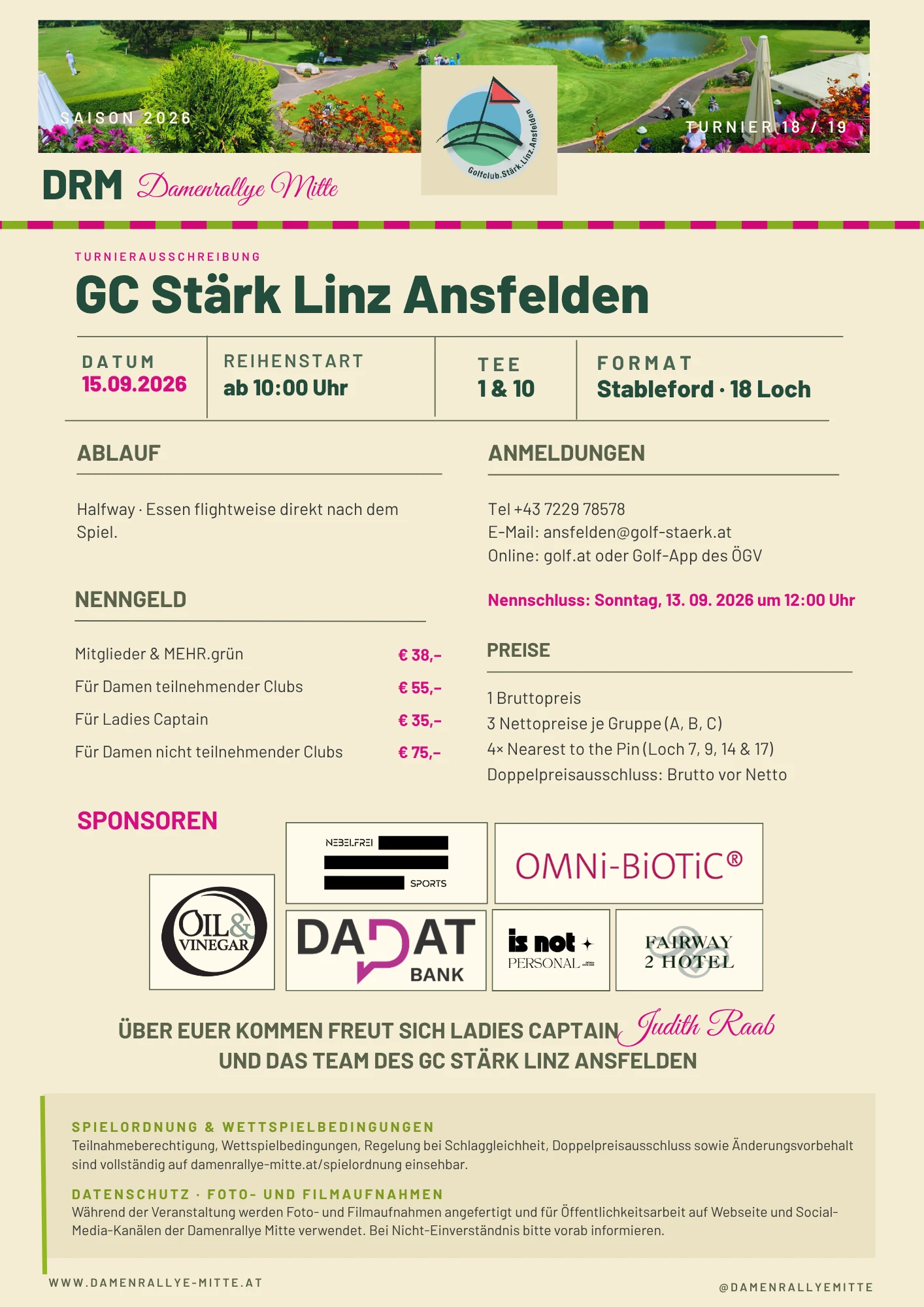 Ausschreibung GC Stärk Linz Ansfelden · 2026