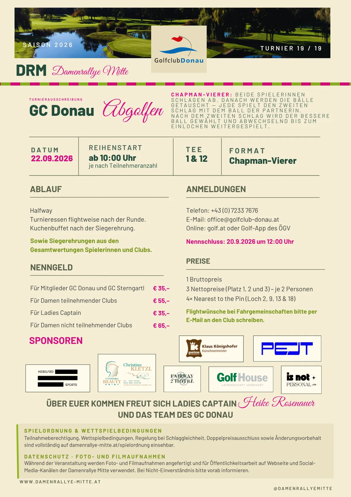 Ausschreibung GC Donau · 2026
